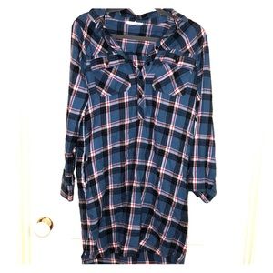 Long/over-sized flannel dress!